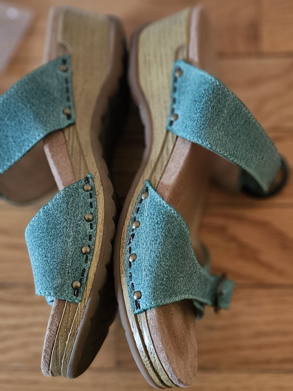 Dansko Teal Manda Leather Sandals Size 38 - Picture 6 of 7